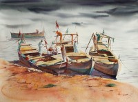 Shaima Umer, 21 x 29 Inch, Water Color on Paper, Seascape Painting, AC-SHA-044